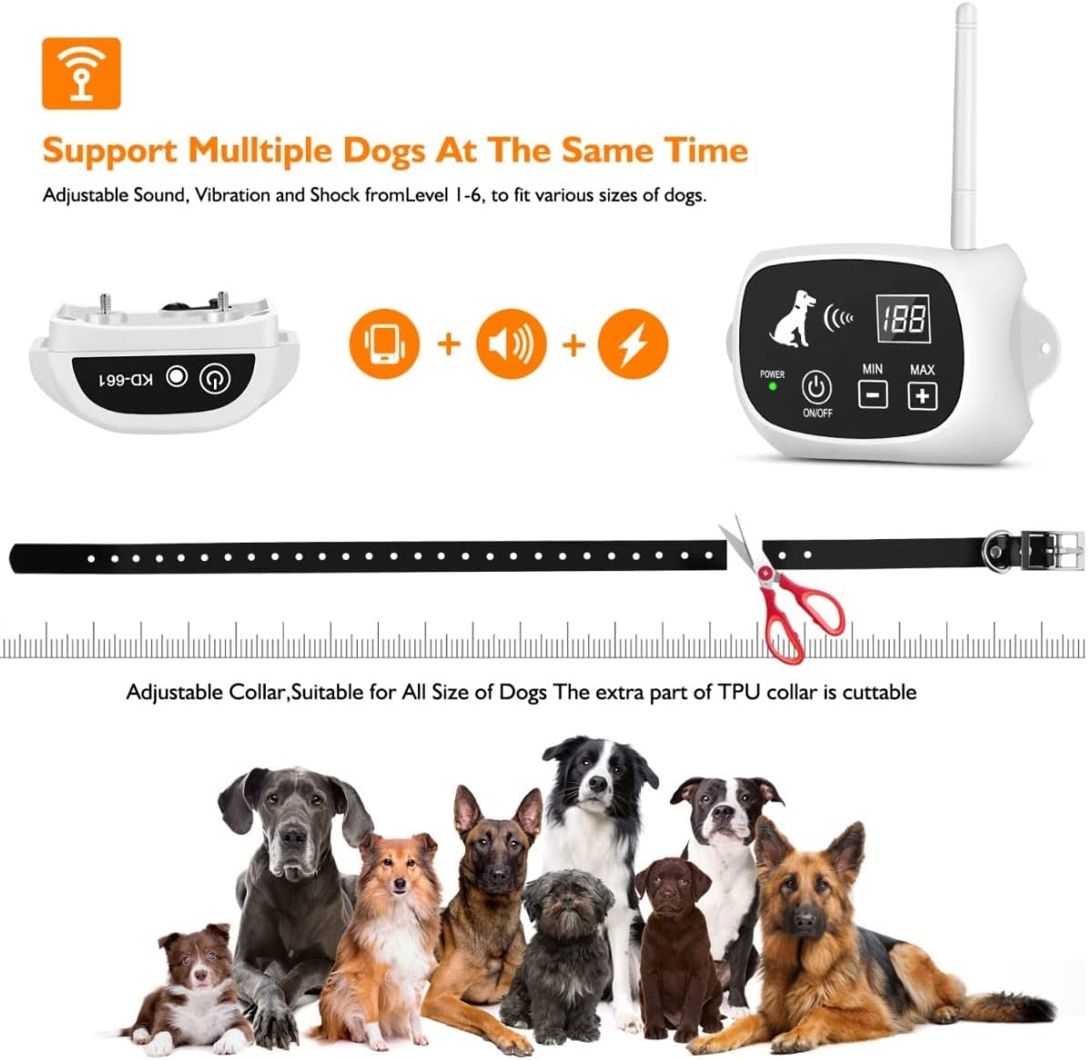 Wireless Dog Fence Waterproof Electric Dog Training Collar Electronic Safety Pet Fence for Small Meduim and Larger Dogs