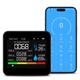 Portable 9-in-1 Indoor Air Quality Monitor for Home, Office, School Detects PM2.5, PM1.0, PM10, CO2, TVOC, HCHO, Temperature & Humidity