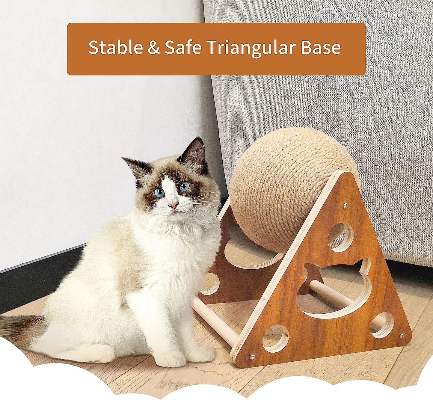 Cat Scratcher Toy Natural Sisal Cat Scratching Ball for Cats and Kittens