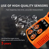 4 in 1 Gas Detector for Home Portable Air Quality Monitor H2S,O2,CO and LEL Multiple Indicator with Vibration and Alarm