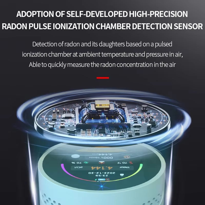Professional Radon Detector for Home and Basement with Humidity & Temperature Sensor