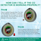 3-in-1 Portable Carbon Monoxide Detector for Travel Reliable CO Detector with Loud Alarm for Air Safety