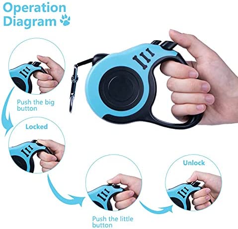 Retractable Dog Leash Automatic Telescopic Tractor Dog Tape 10/16 FT Durable and Convenient, with Non-Slip Handle