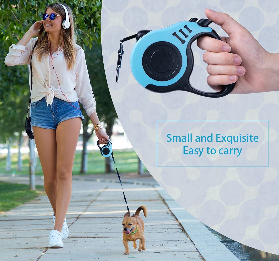 Retractable Dog Leash Automatic Telescopic Tractor Dog Tape 10/16 FT Durable and Convenient, with Non-Slip Handle