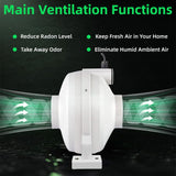 4 Inch Radon Mitigation System 260 CFM Radon Exhaust Fan IP67 Waterproof