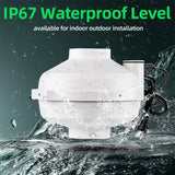 4 Inch Radon Mitigation System 260 CFM Radon Exhaust Fan IP67 Waterproof
