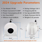 4 Inch Radon Mitigation System 260 CFM Radon Exhaust Fan IP67 Waterproof