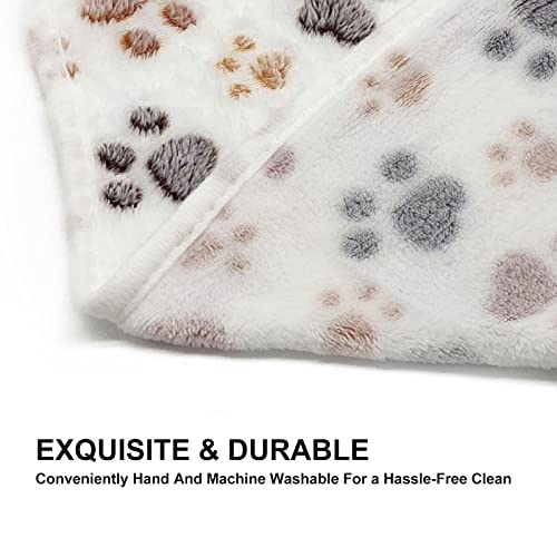 3 Puppy Blankets Super Soft Warm Sleep Mat Paw Print Blanket Pet Blanket Flannel Throw for Dogs Puppy Cat