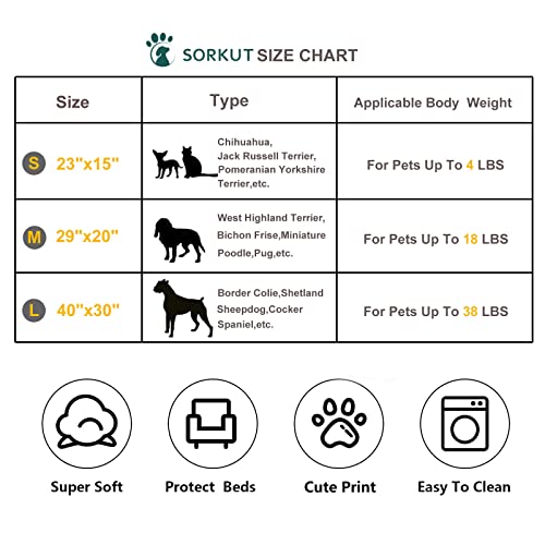 3 Puppy Blankets Super Soft Warm Sleep Mat Paw Print Blanket Pet Blanket Flannel Throw for Dogs Puppy Cat