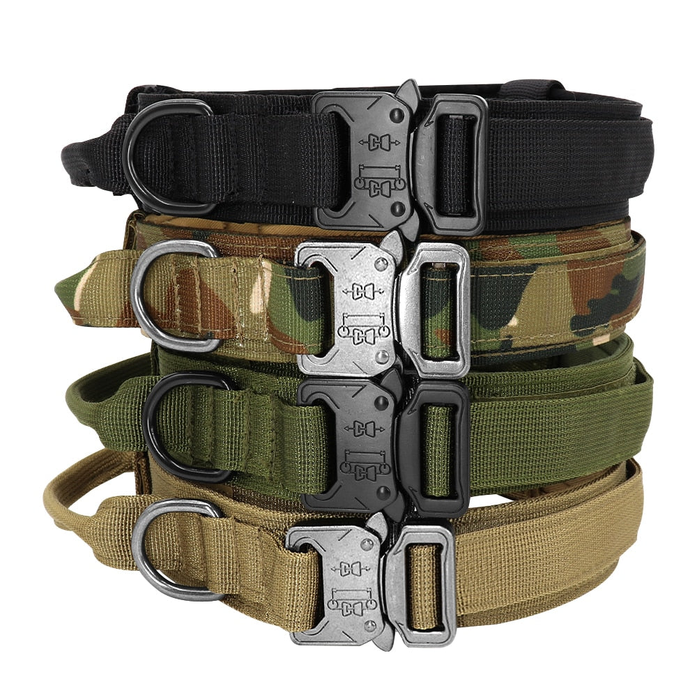 Military Tactical Dog Collar Leash for German Shepard Medium Large Dog Pet Collars For Walking Training Dog with Control Handle
