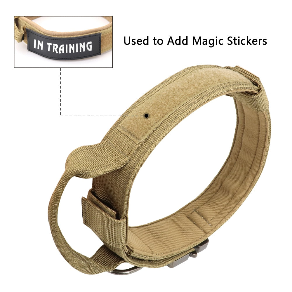Military Tactical Dog Collar Leash for German Shepard Medium Large Dog Pet Collars For Walking Training Dog with Control Handle