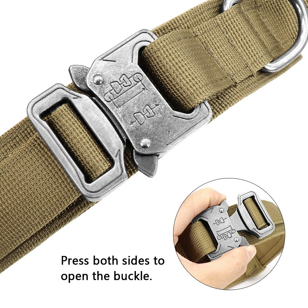 Military Tactical Dog Collar Leash for German Shepard Medium Large Dog Pet Collars For Walking Training Dog with Control Handle