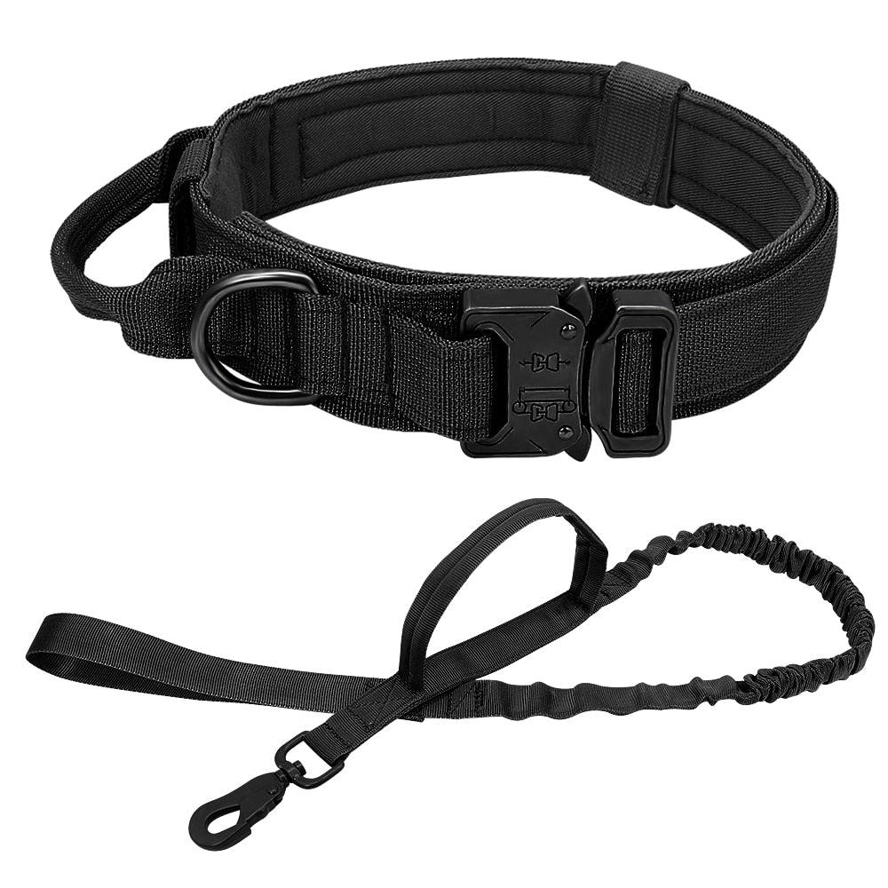 Military Tactical Dog Collar Leash for German Shepard Medium Large Dog Pet Collars For Walking Training Dog with Control Handle
