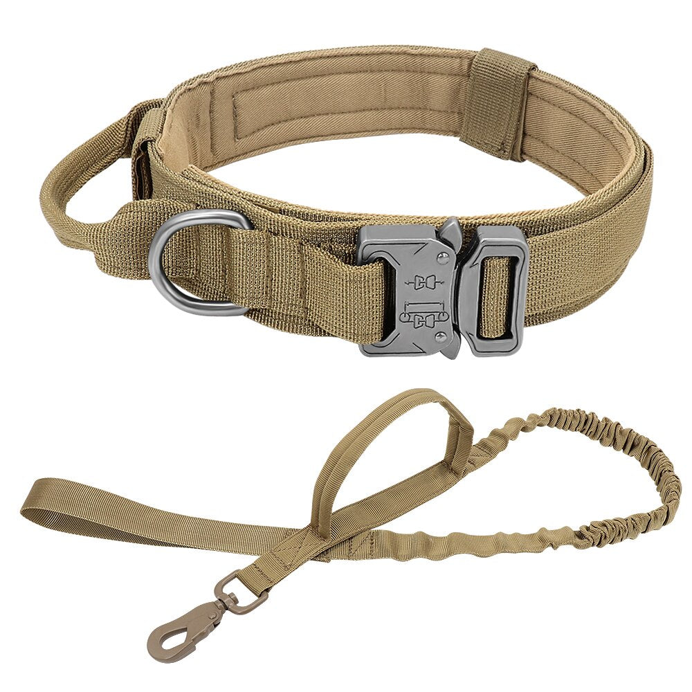 Military Tactical Dog Collar Leash for German Shepard Medium Large Dog Pet Collars For Walking Training Dog with Control Handle
