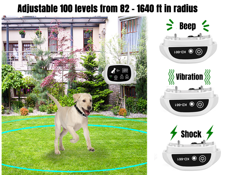 Wireless Dog Fence Waterproof Electric Dog Training Collar Electronic Safety Pet Fence for Small Meduim and Larger Dogs
