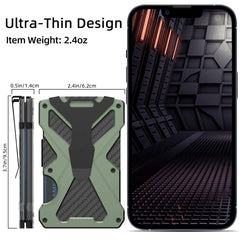 Tactical  Minimalism Men's Wallet Aluminum RFID shield Card Holder with transparent ID card clip