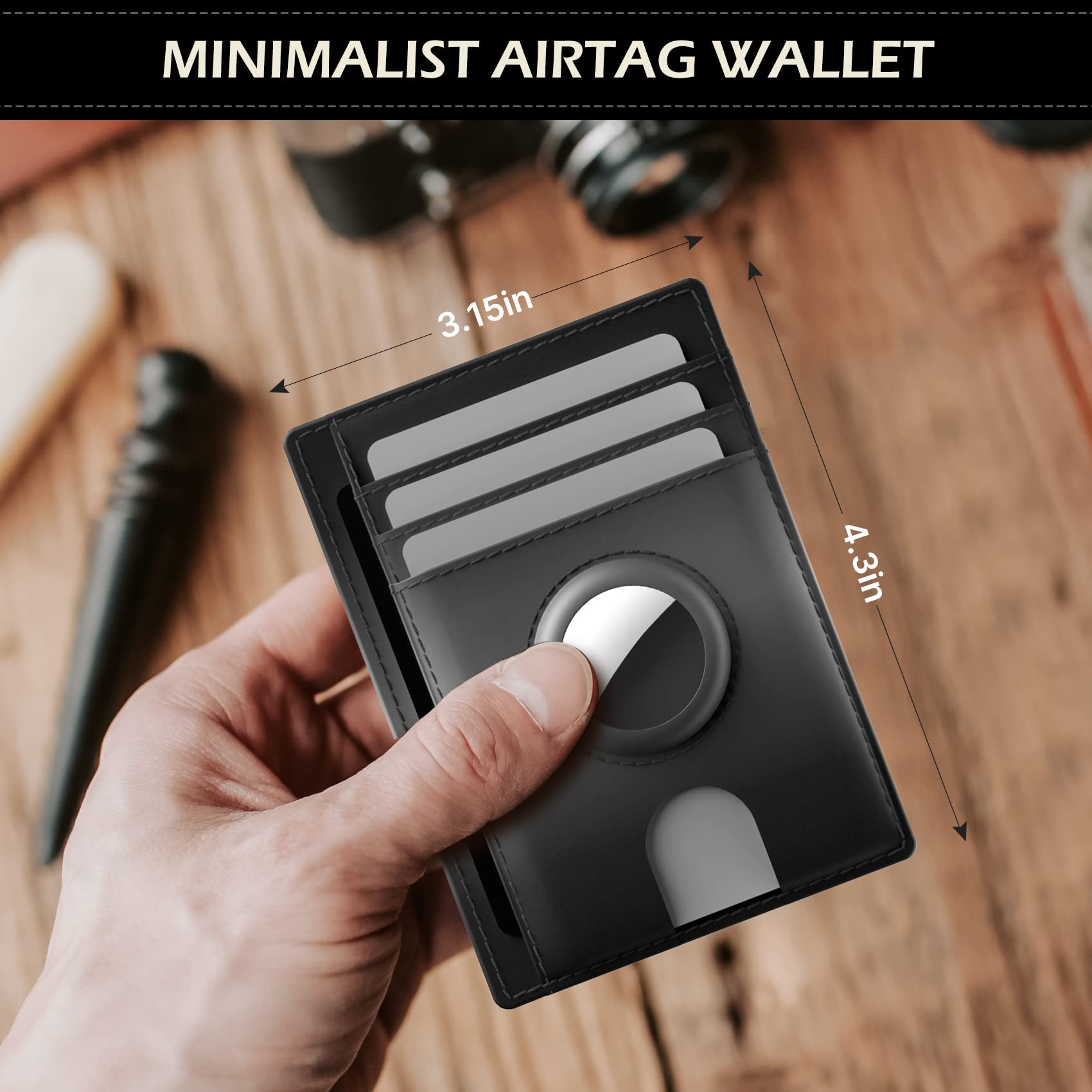 Slim Minimalist Airtag Card Wallet for Men Women RFID Blocking Cash Credit Card Holder