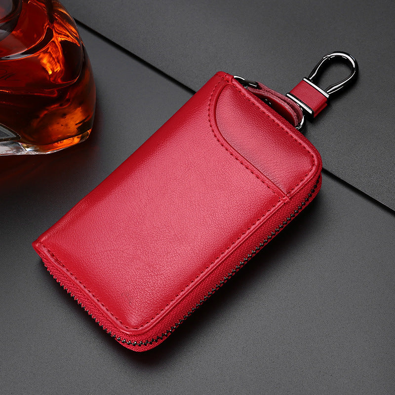 Premium Leather Car Key Holder Vacatime Keychain Case Wallet