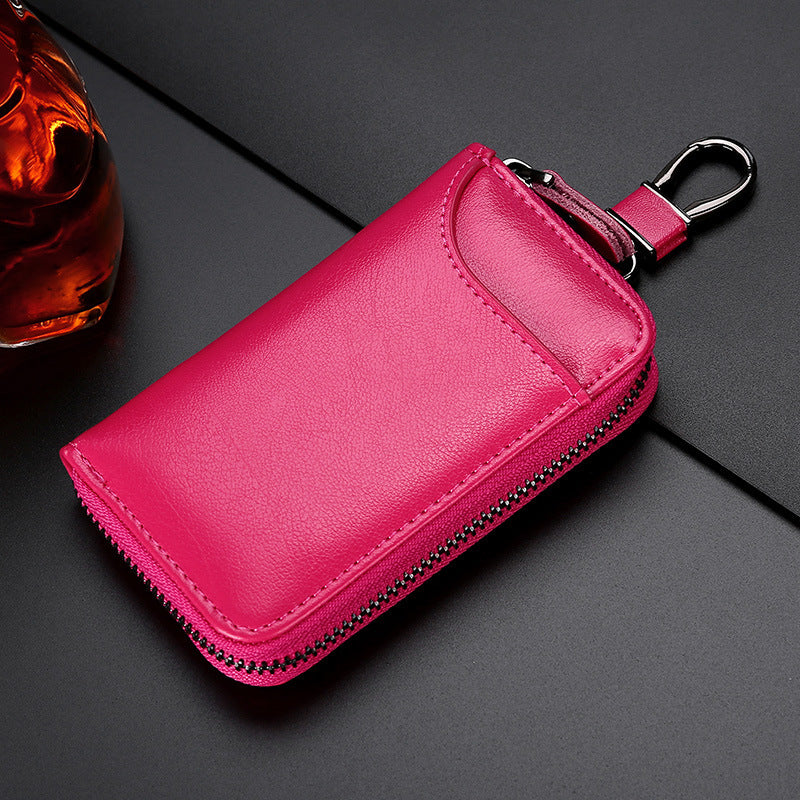 Premium Leather Car Key Holder Vacatime Keychain Case Wallet