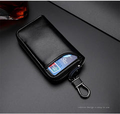 Premium Leather Car Key Holder Vacatime Keychain Case Wallet