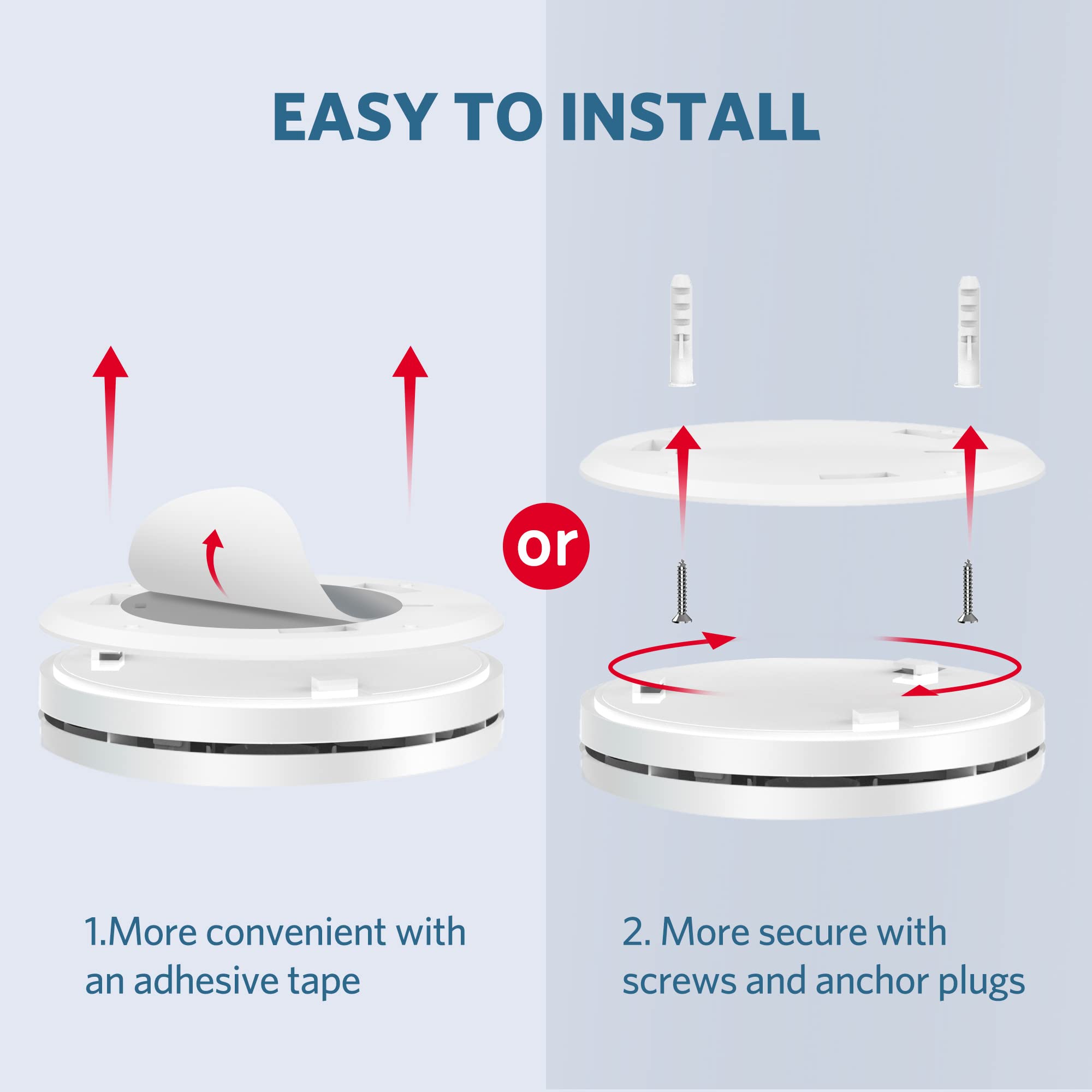 2 in 1 Smoke and Carbon Monoxide Detector for Home Kitchen Ultra-Thin Smoke & CO Alarm with Large Test/Silence Button