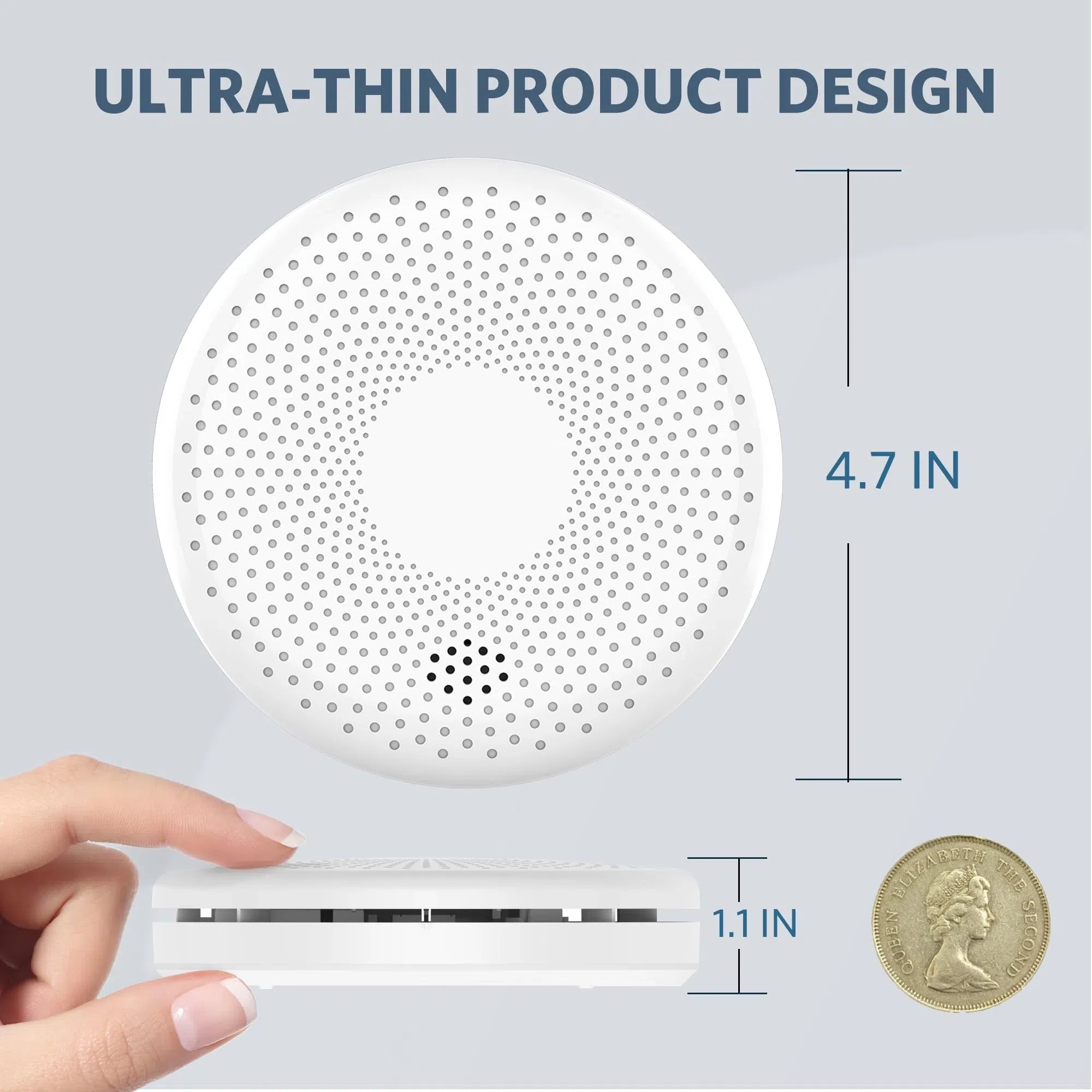 2 in 1 Smoke and Carbon Monoxide Detector for Home Kitchen Ultra-Thin Smoke & CO Alarm with Large Test/Silence Button