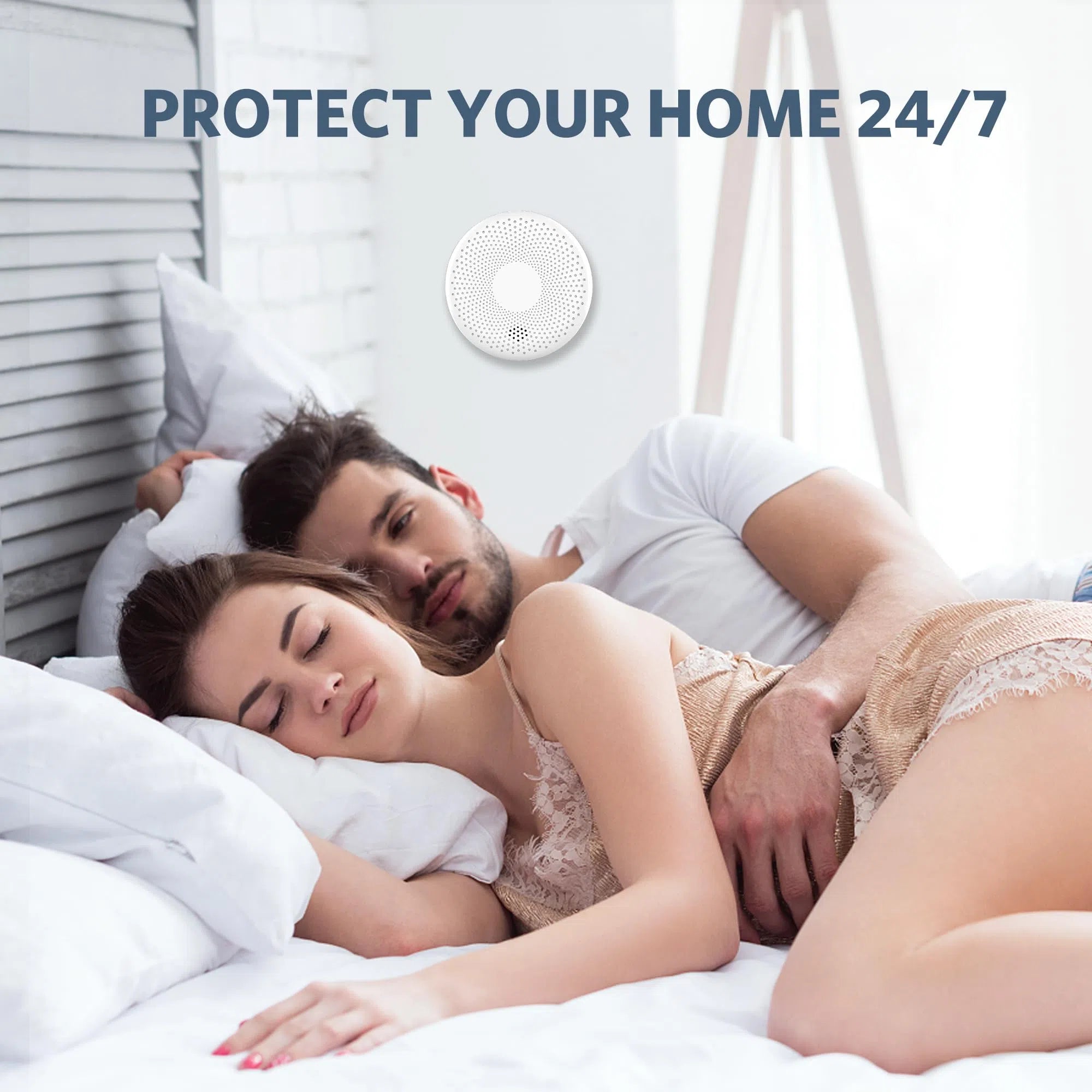 2 in 1 Smoke and Carbon Monoxide Detector for Home Kitchen Ultra-Thin Smoke & CO Alarm with Large Test/Silence Button