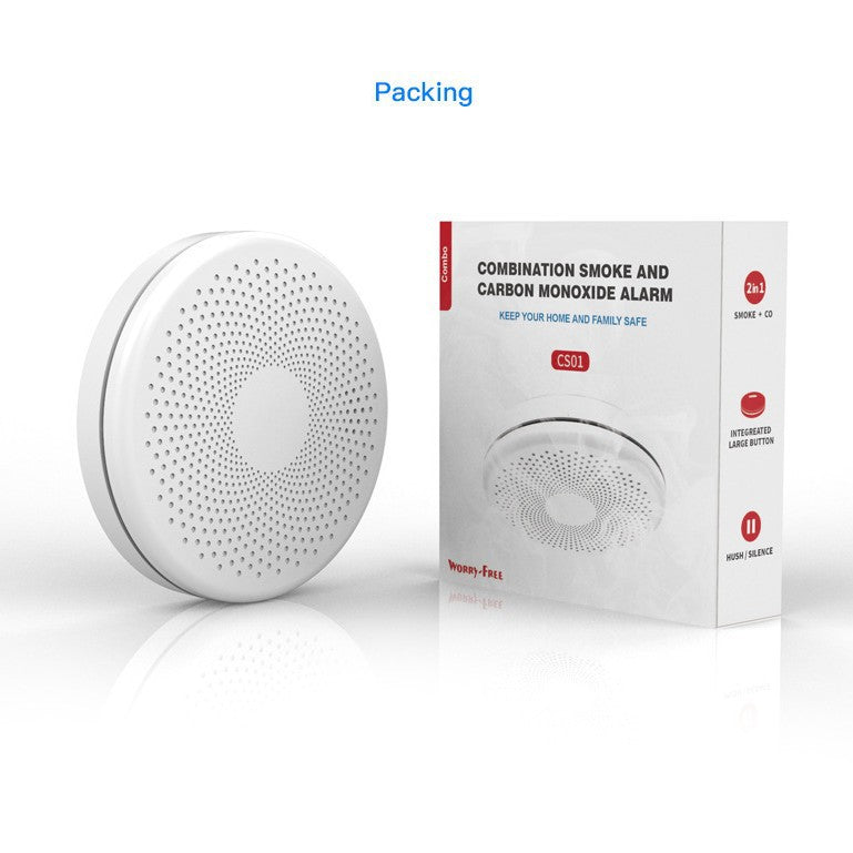2 in 1 Smoke and Carbon Monoxide Detector for Home Kitchen Ultra-Thin Smoke & CO Alarm with Large Test/Silence Button