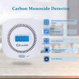 Portable Carbon Monoxide Detectors Battery Powered for House Kitchen CO Alarm Tester