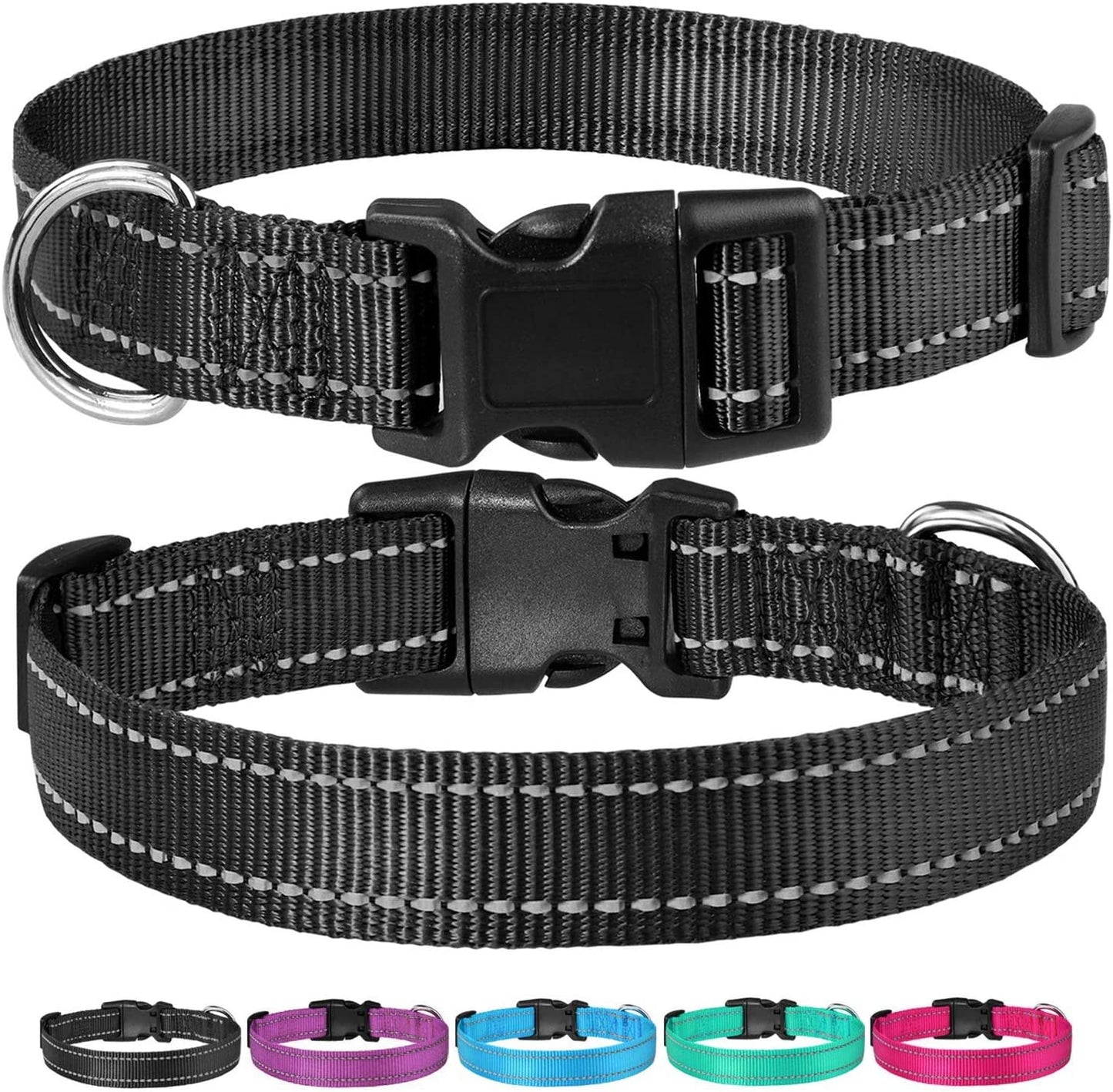 Dog Collar with Buckle Adjustable Safety Nylon Collars for Small Medium Large Dogs