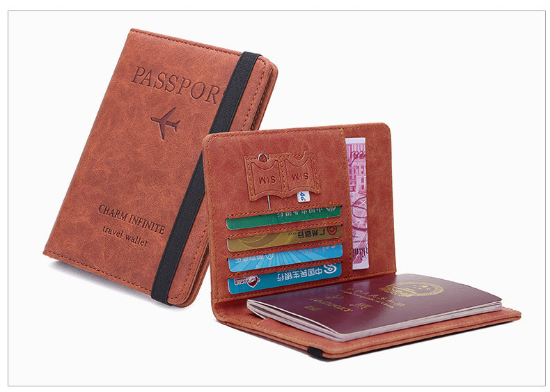 Passport Wallet Case Vacatime Passport Holder with Credit Card Slot and Boarding Pass Slot