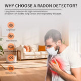 Randon Detector Handhold Digital Home Radon Tester with LCD Display for Continuous and Long-Term Monitoring