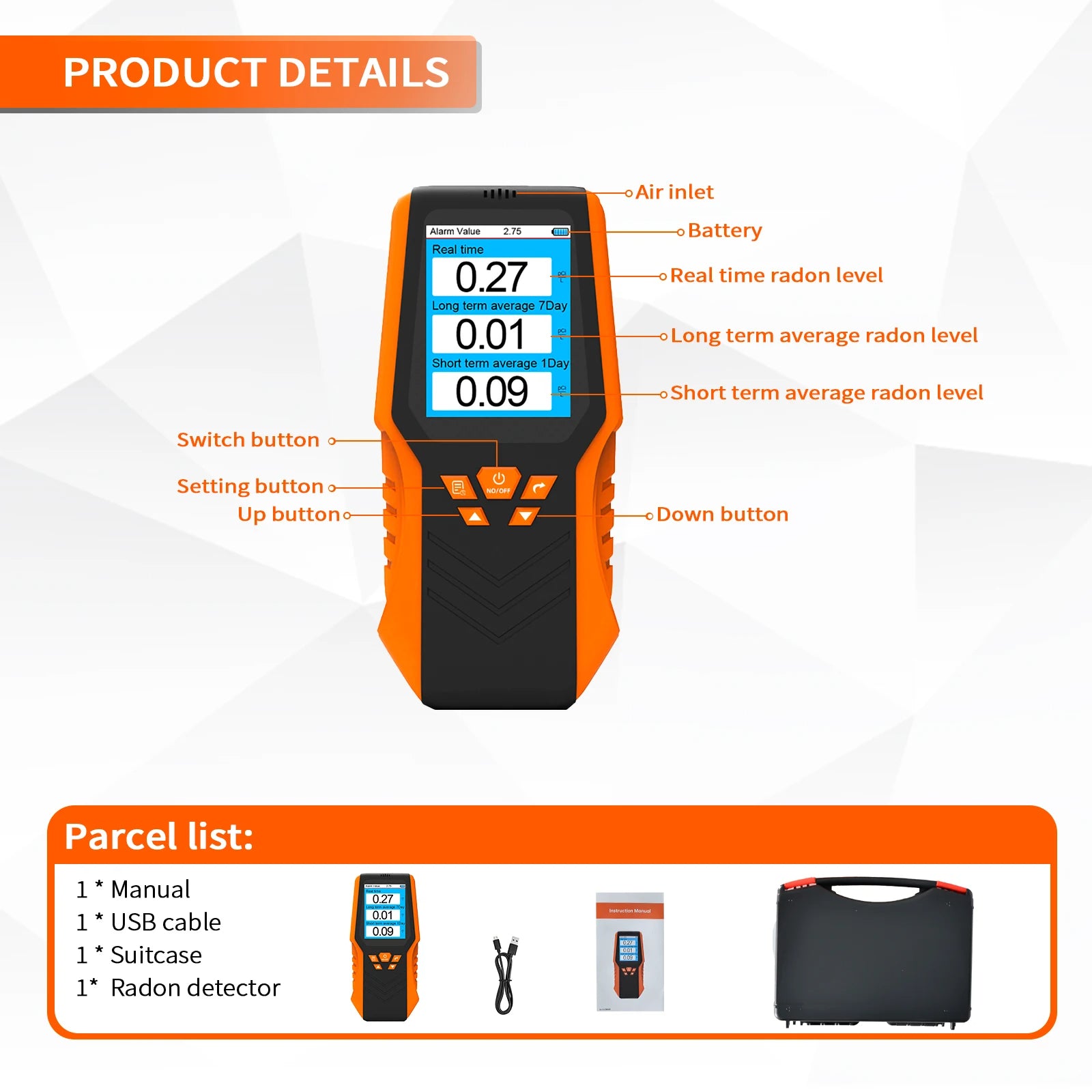 Best Radon Gas Detector for Home with LCD Display for Continuous and Long-Term Monitoring