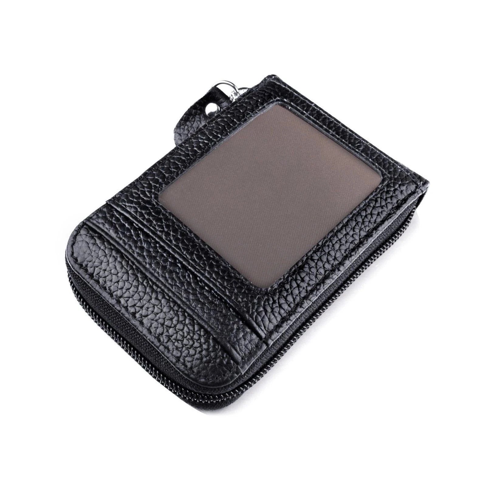 Men's Wallet Genuine PU Leather Credit Card Holder RFID Blocking Zipper Pocket Men bag Multi-card zipper
