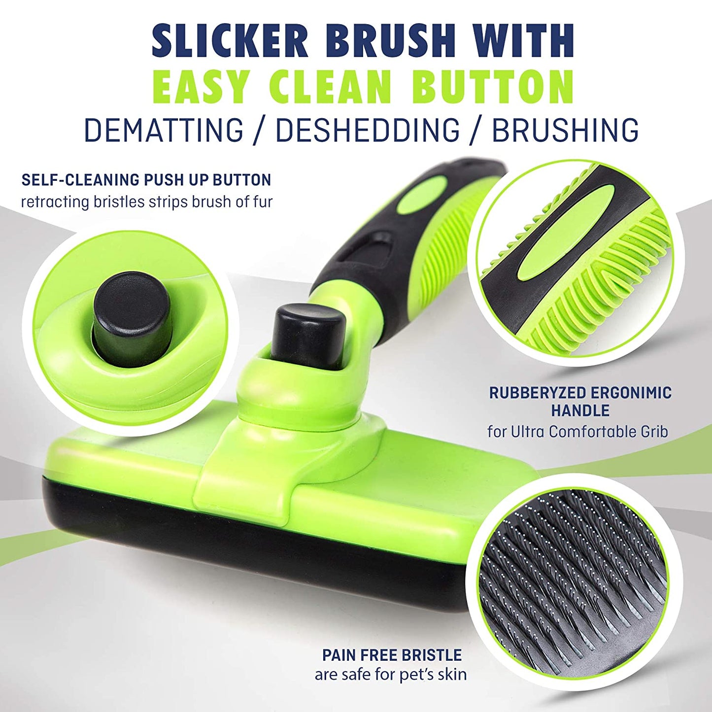 Self Cleaning Slicker Brush for Dogs Cats & Pets Hair Remover