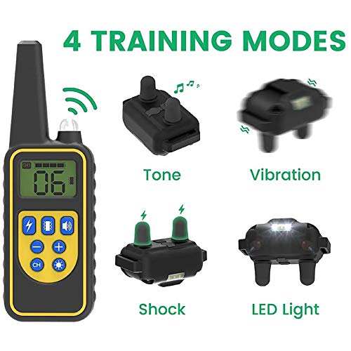 Dog Training Electric Collar Waterproof Dog Shock Collar with Remote Control Range  for 2 Dogs Small Medium Large Dogs