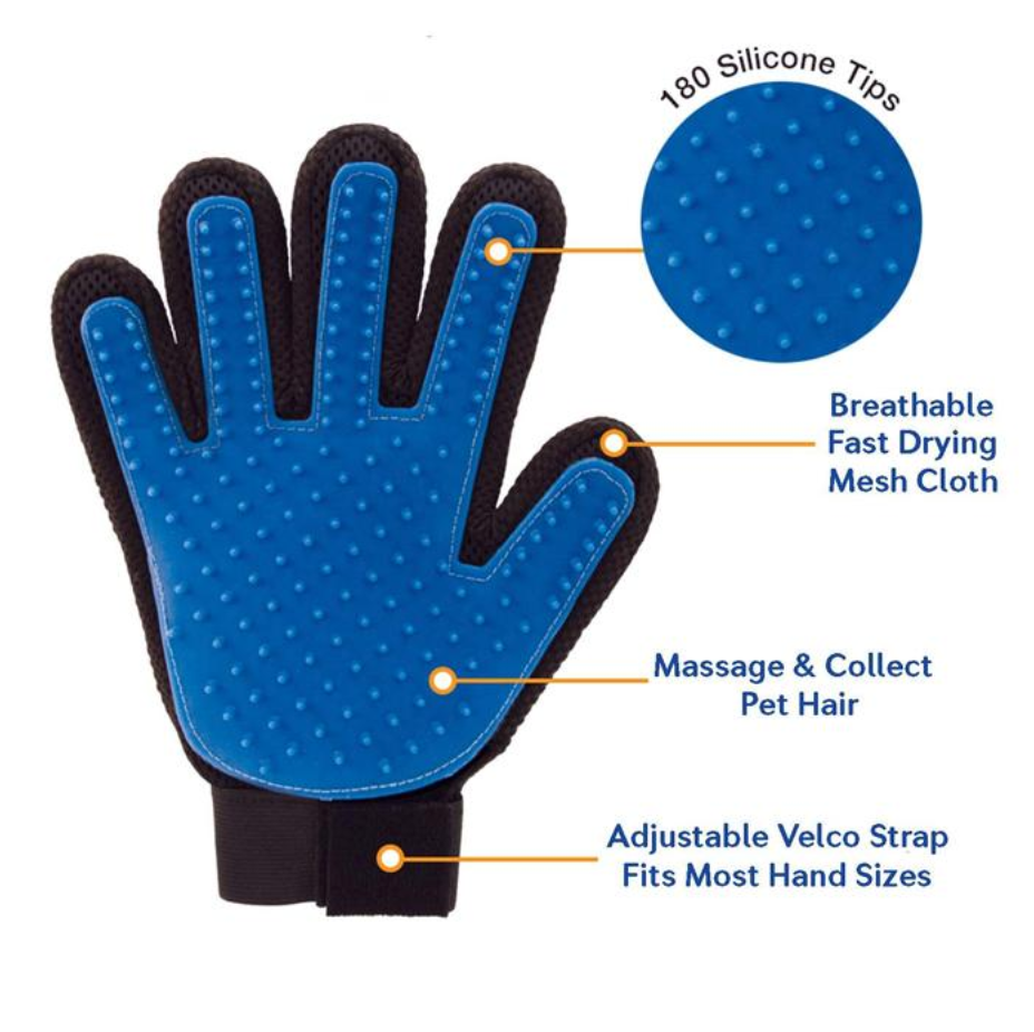 Gentle Deshedding Dog Brush Glove Pet Hair Remover Gloves for Cat and Dogs