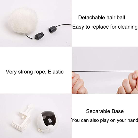 Cat toys, Electric Flutter Rotating Ball for Cat, 360°Rolling Interactive Cat Feather Toy - vacatime