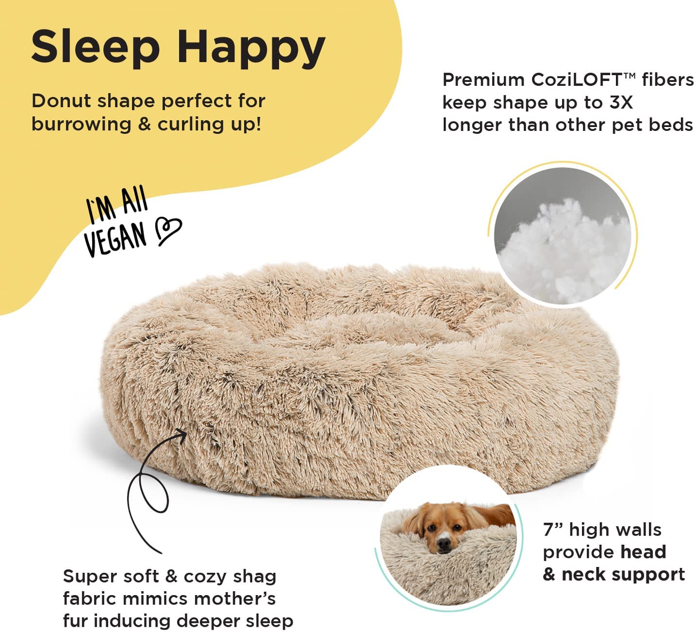Comfortable Dog Bed Donut Puppy Mattress Cat Bed for Pets