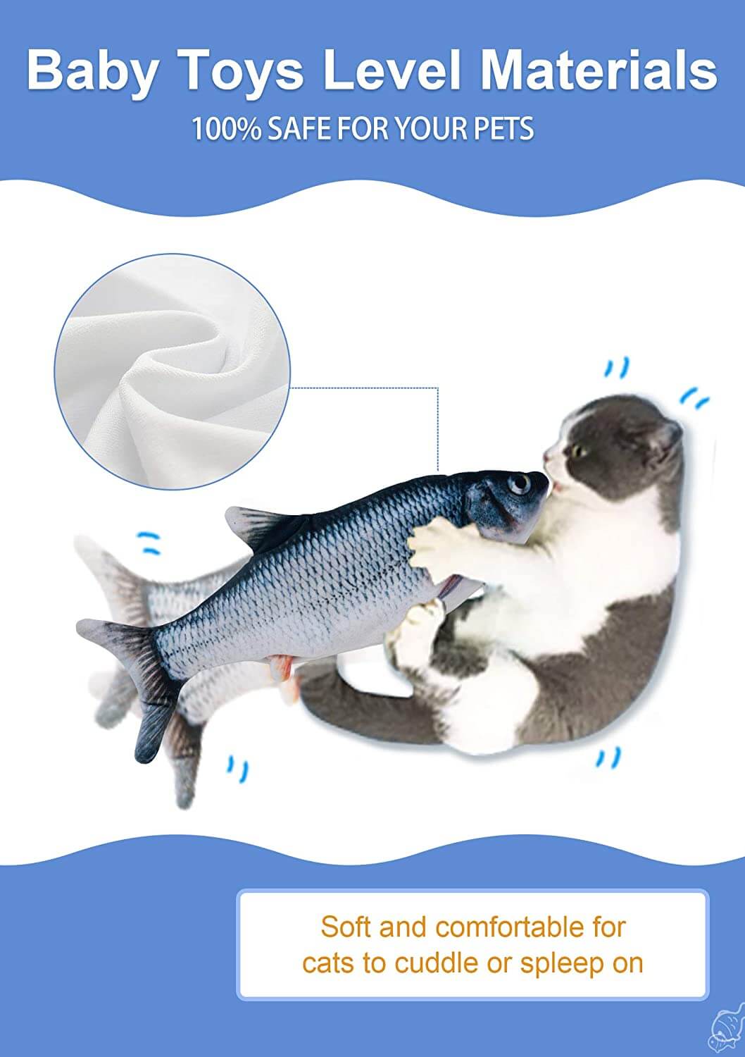 Moving Cat Kicker Fish Toy/Features