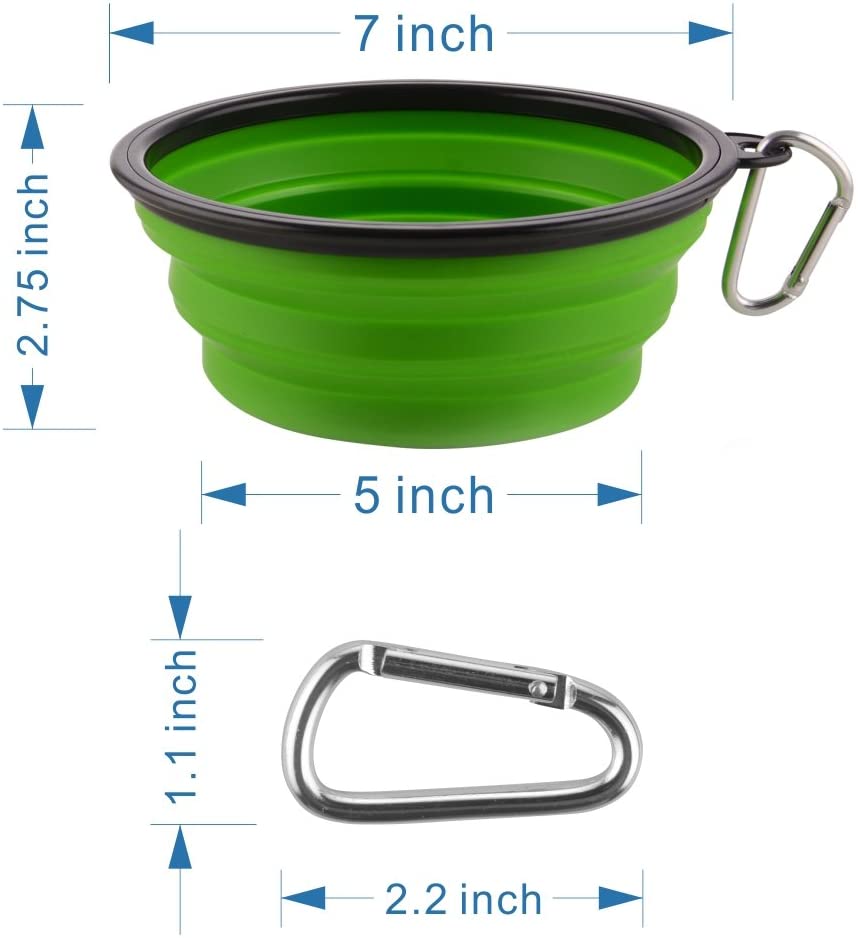 KALLAK Travel Twin Pet Bowls for Dogs or Cats, Collapsible Dog Bowls for  Food and Water Feeding, Anti-Dirty Foldable Zip Up Carry Case with  Carabiner
